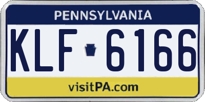 PA license plate KLF6166