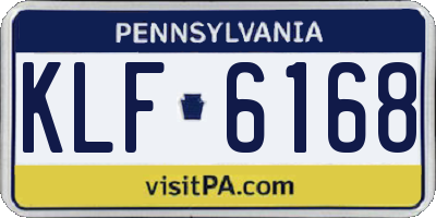 PA license plate KLF6168