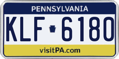 PA license plate KLF6180