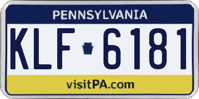 PA license plate KLF6181
