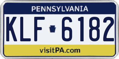 PA license plate KLF6182