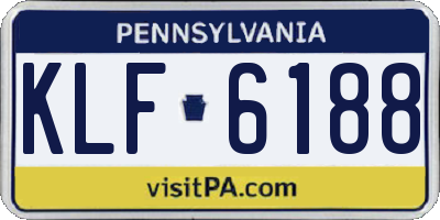 PA license plate KLF6188
