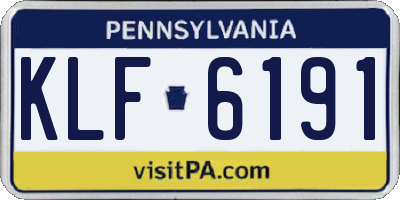 PA license plate KLF6191