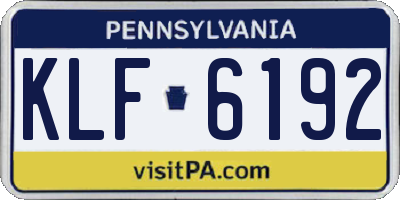 PA license plate KLF6192