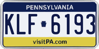 PA license plate KLF6193