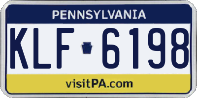 PA license plate KLF6198