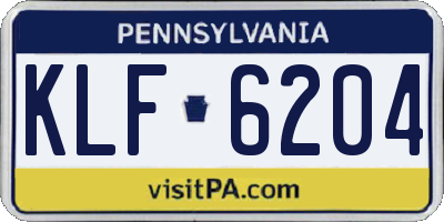 PA license plate KLF6204