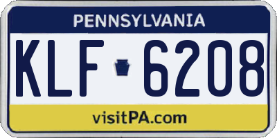PA license plate KLF6208