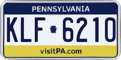 PA license plate KLF6210