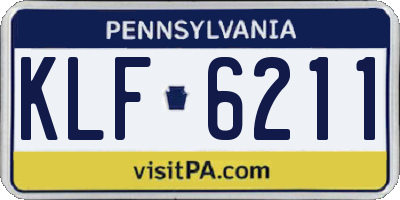 PA license plate KLF6211