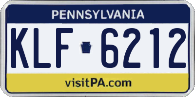 PA license plate KLF6212