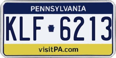 PA license plate KLF6213