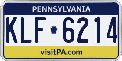 PA license plate KLF6214