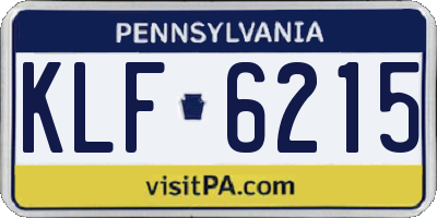 PA license plate KLF6215