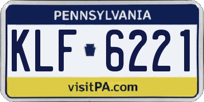 PA license plate KLF6221