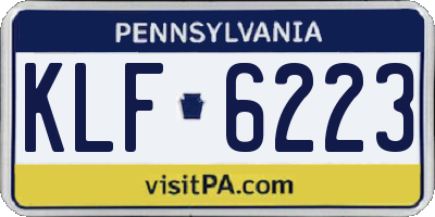 PA license plate KLF6223