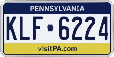 PA license plate KLF6224