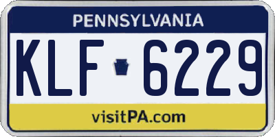 PA license plate KLF6229
