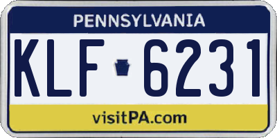 PA license plate KLF6231