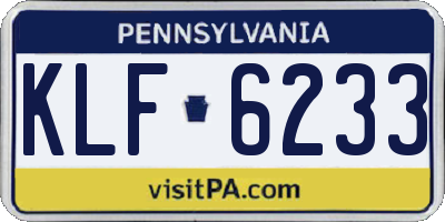 PA license plate KLF6233