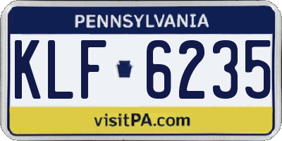 PA license plate KLF6235