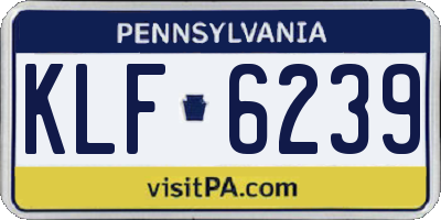 PA license plate KLF6239