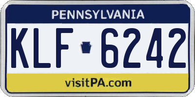 PA license plate KLF6242