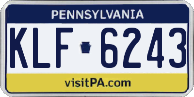 PA license plate KLF6243