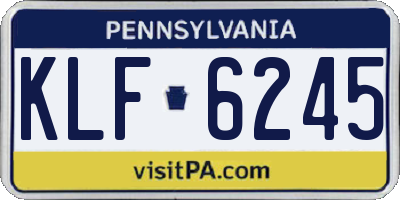 PA license plate KLF6245
