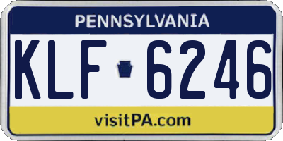 PA license plate KLF6246