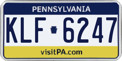PA license plate KLF6247
