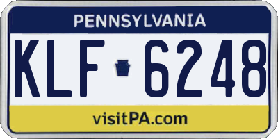 PA license plate KLF6248
