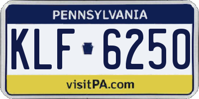 PA license plate KLF6250