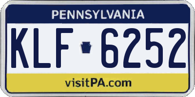 PA license plate KLF6252