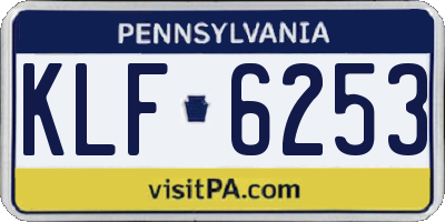 PA license plate KLF6253