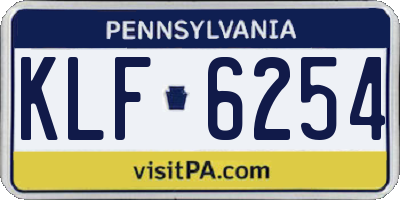PA license plate KLF6254