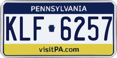 PA license plate KLF6257