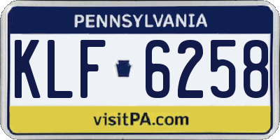PA license plate KLF6258