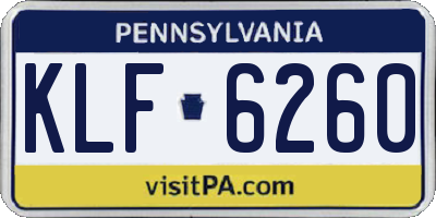 PA license plate KLF6260