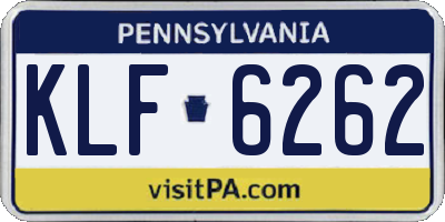 PA license plate KLF6262