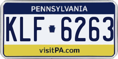 PA license plate KLF6263