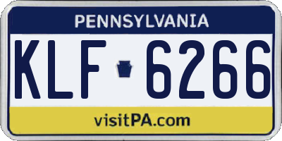 PA license plate KLF6266