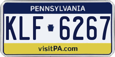 PA license plate KLF6267