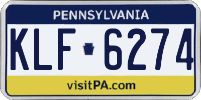 PA license plate KLF6274