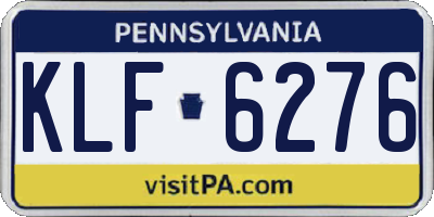 PA license plate KLF6276