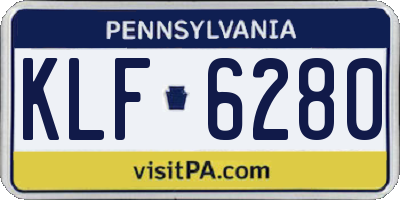 PA license plate KLF6280