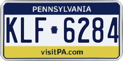 PA license plate KLF6284