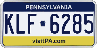 PA license plate KLF6285