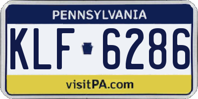 PA license plate KLF6286