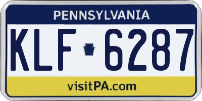 PA license plate KLF6287